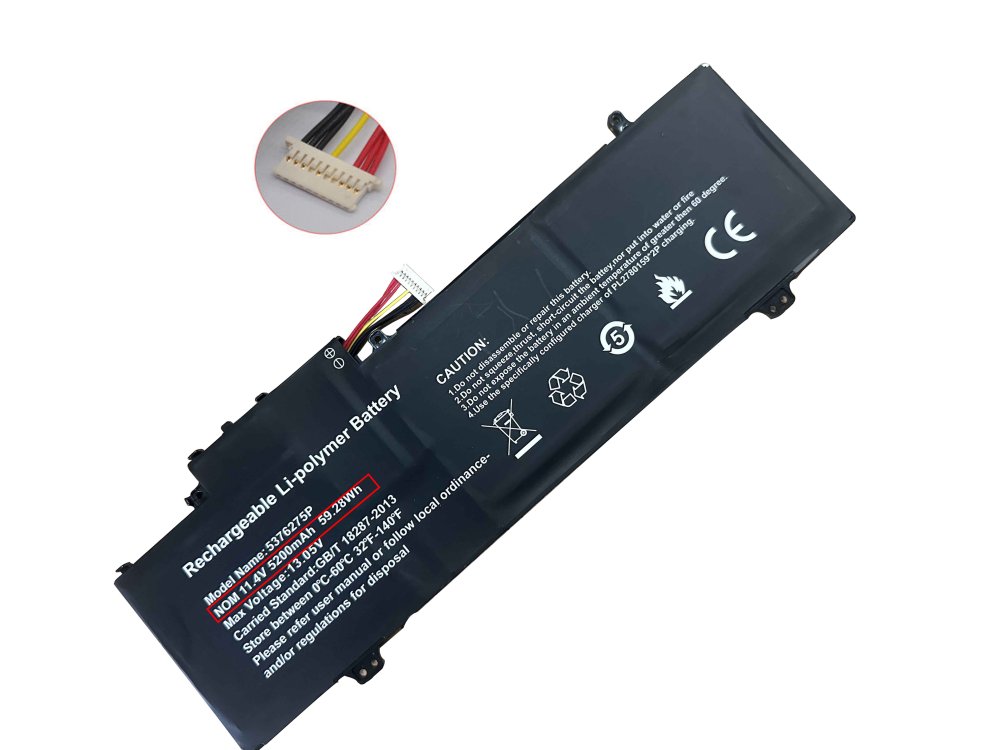 Bateria Gateway 5375275P 5376275P 5200mAh 59.28Wh