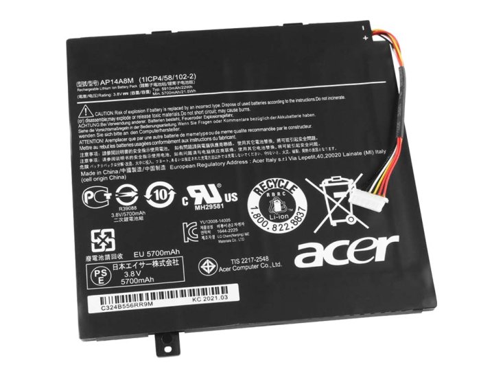 22Whr 5910mAh Bateria Acer Iconia Tab 10 A3-A20-K19H A3-A20-K3EF  Clique na imagem para fechar