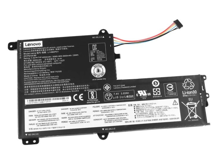 Original Bateria Lenovo L14L2P21 L14M2P21 30Wh 4050mAh  Clique na imagem para fechar