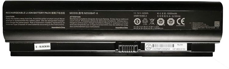 Bateria Hasee N950BAT-6 5500mAh 62Wh  Clique na imagem para fechar