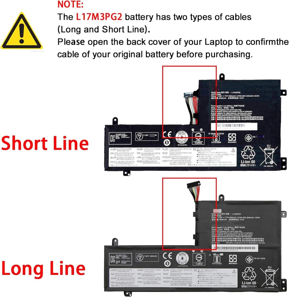 Original Bateria Lenovo Legion Y530-15ICH-1060 81LB 4955mAh 57Wh Fio Longo