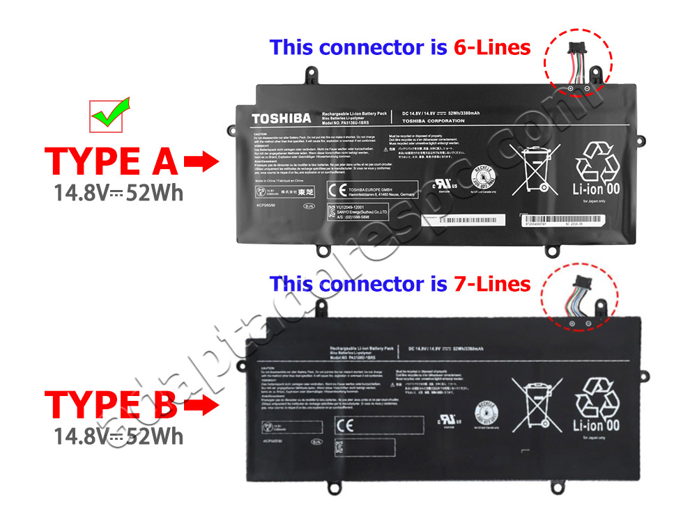 Bateria Toshiba Portege Z30-B 52Whr 8 Células