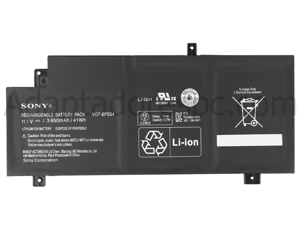 41Whr 3650mAh Sony Vaio SVF14A13CXS Original Bateria