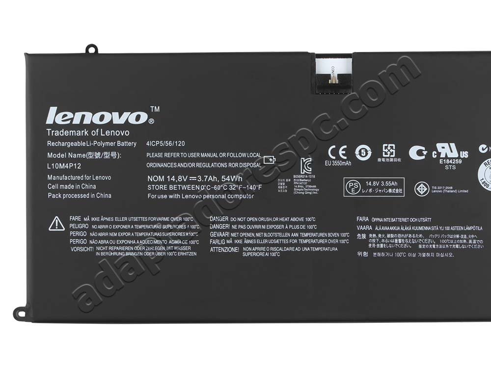 54Whr Lenovo IdeaPad U300s 1080-26U Original Bateria