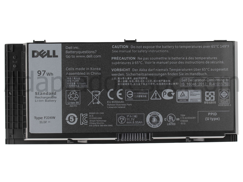 97Whr Dell Precision M6800 P30F Original Bateria