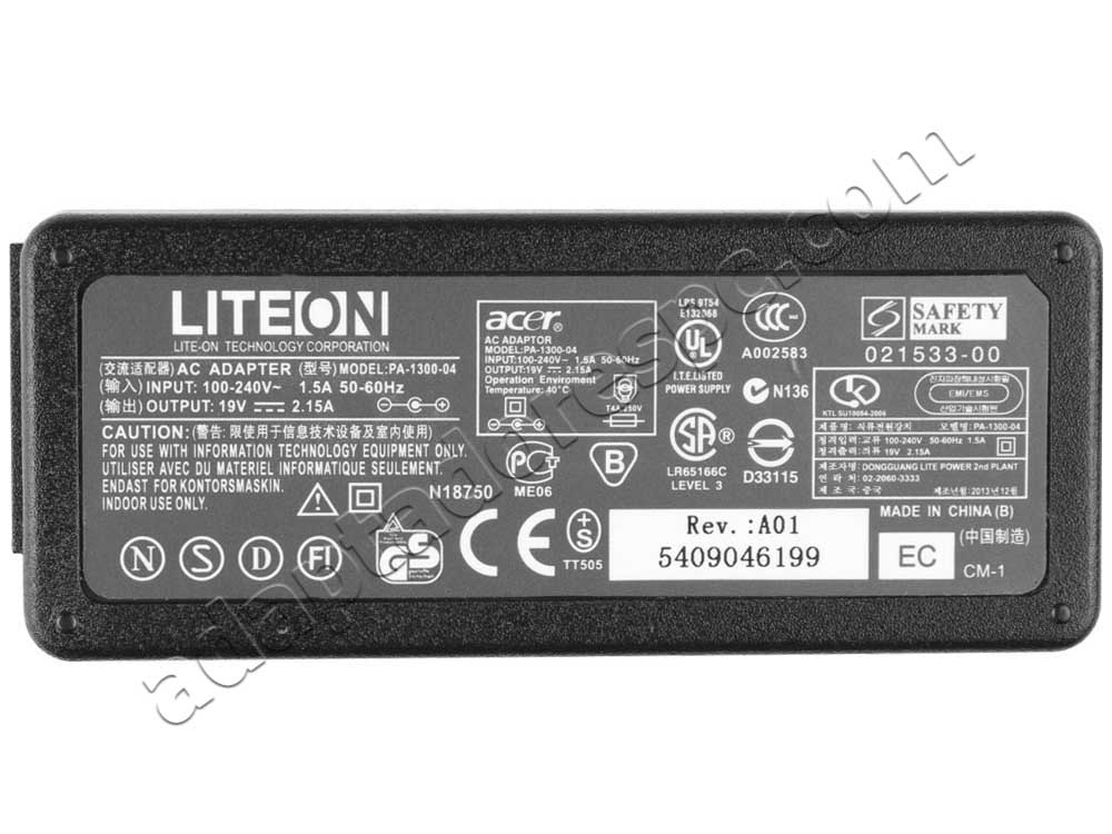 Original 40W Adaptador AC Carregador Gateway LT2104U LT2106U