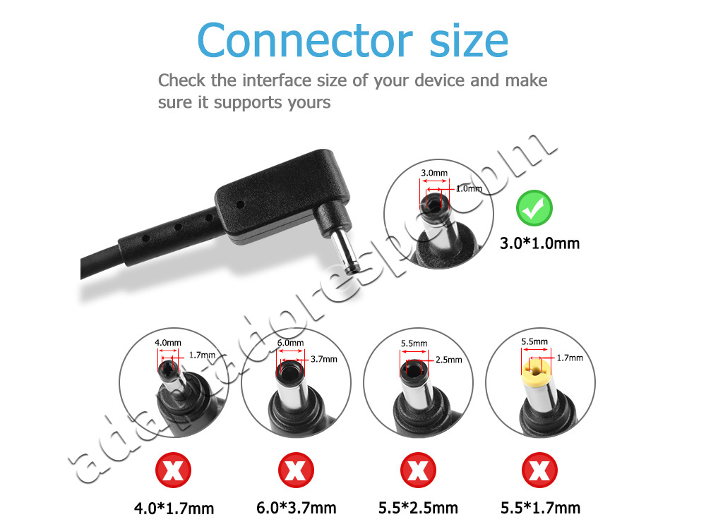 Original 45W Acer N16Q15 Adaptador AC Carregador + Cabo