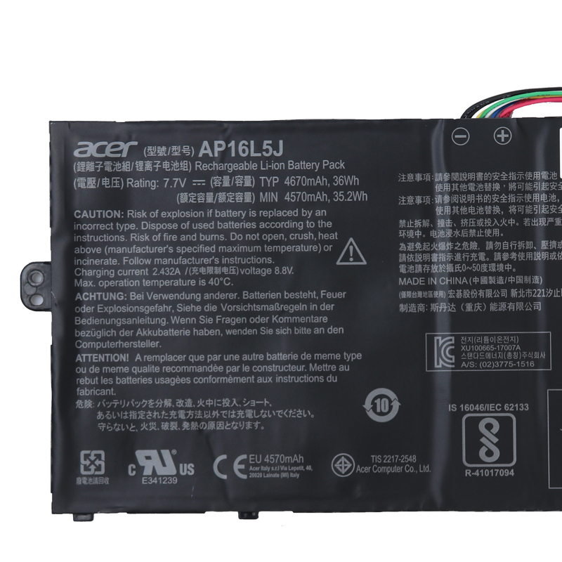 4670mAh 36Wh Bateria Acer Spin 1 SP111-33-C6UV