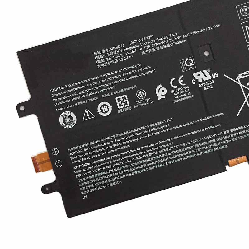 2770mAh 31.9Wh Bateria Acer Swift 7 SF714-52T-598Y