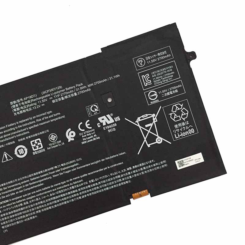 2770mAh 31.9Wh Bateria Acer Swift 7 SF714-52T-72EW