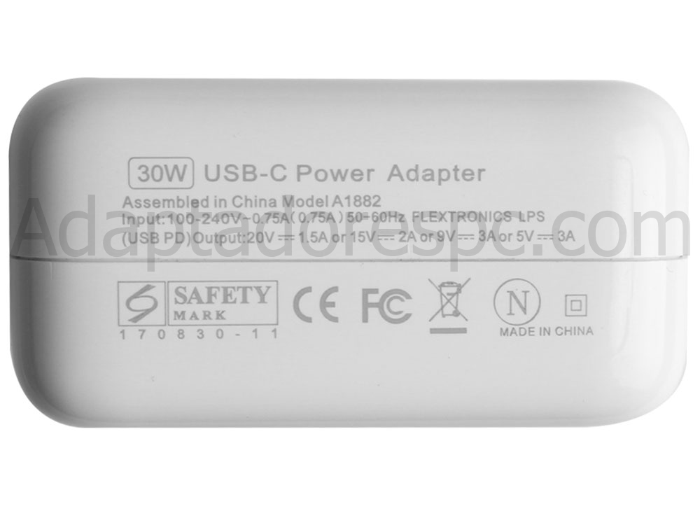 30W USB-C Apple iPad Pro 12.9 MTHP2B/A AC Adaptador Carregador