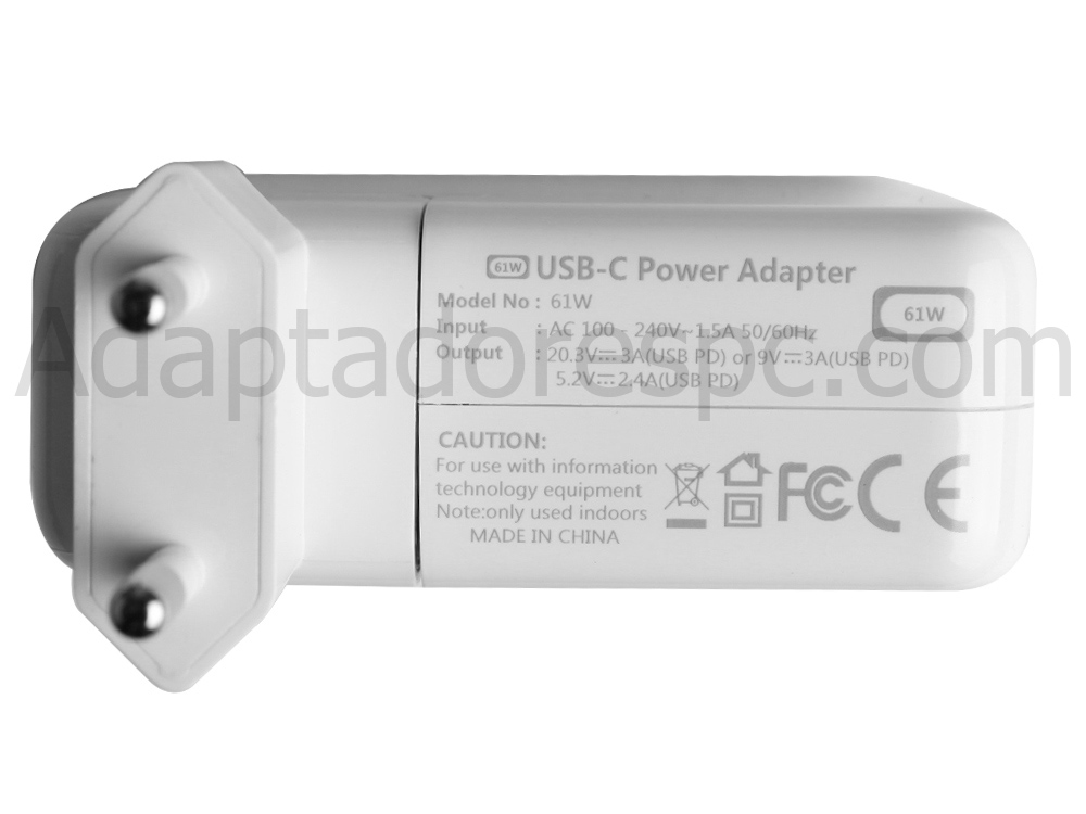 61W USB-C Apple MacBook Pro 13 2019 duas portas Thunderbolt 3 Adaptador Carregador