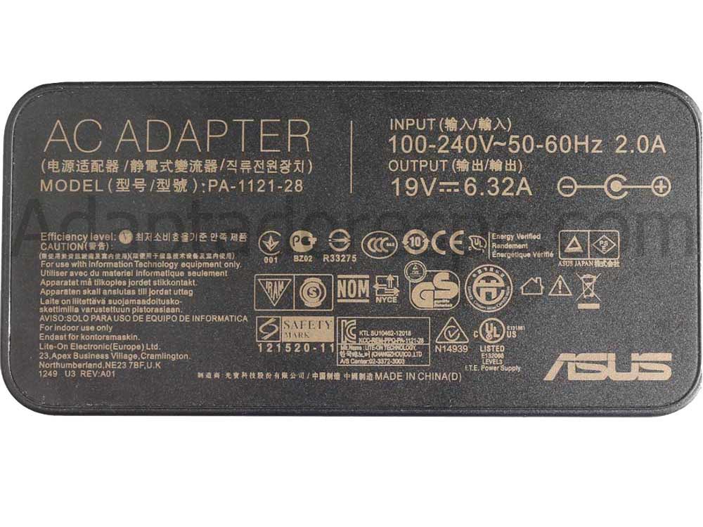 Original 120W Asus A570ZD F570ZD(4.5mm * 3.0mm) Adaptador Carregador