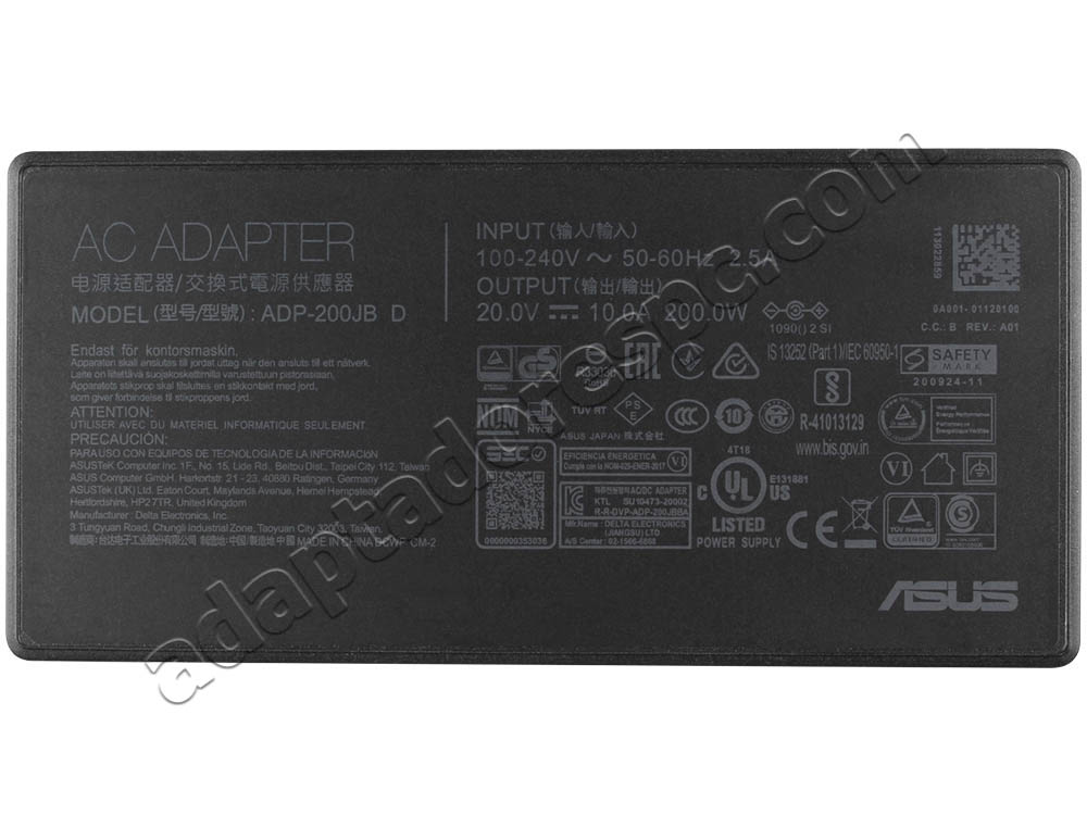 Original 200W Asus ADP-200JB D ADP-200JB DA Adaptador AC Carregador + Cabo