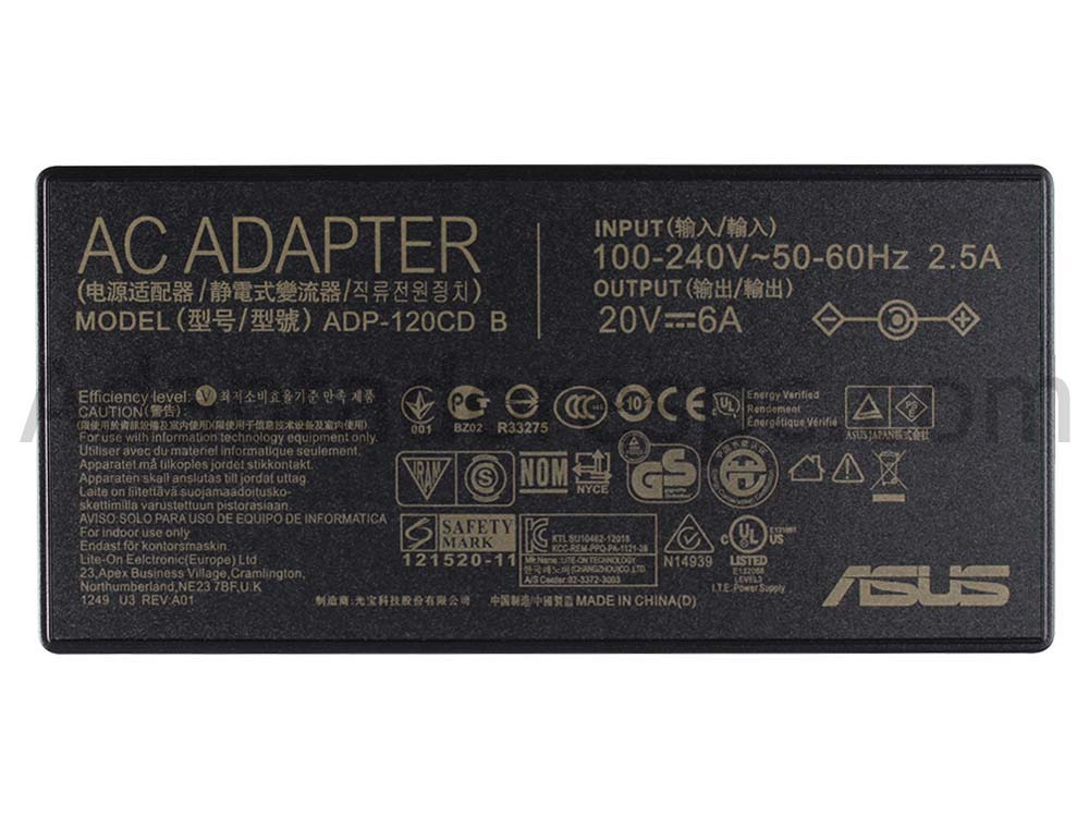 Original 120W Asus A17-120P2A(4.5mm*3.0mm) Adaptador Carregador