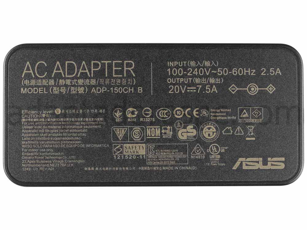 150W Asus A18-150P1A Adaptador AC Carregador + Cabo