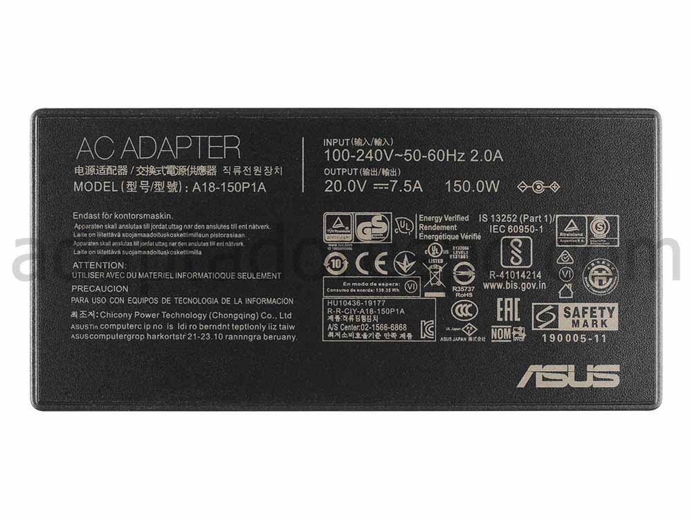 Original 150W Carregador Asus ADP-150CH B(4.5mm*3.0mm) AC Adaptador