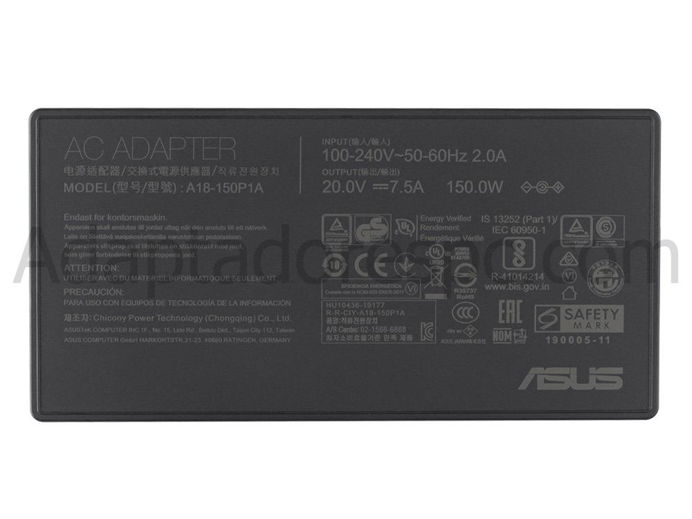 Original 150W Asus A18-150P1A AC Adaptador Carregador