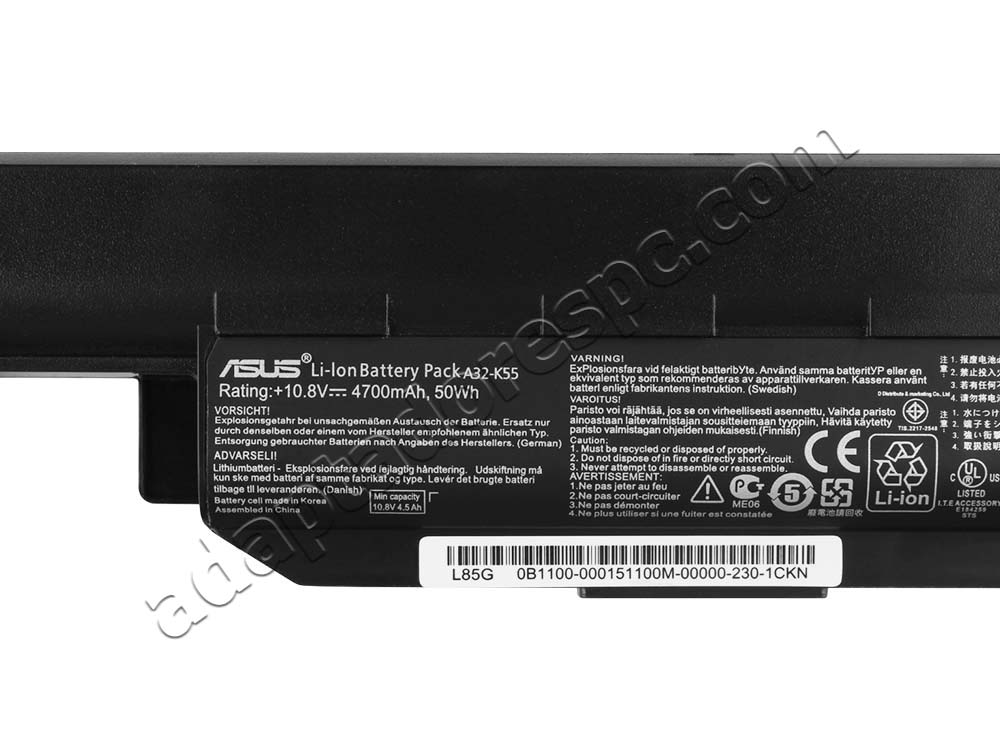 50Whr Asus A55VM-SX055V A55VM-SX143D Original Bateria