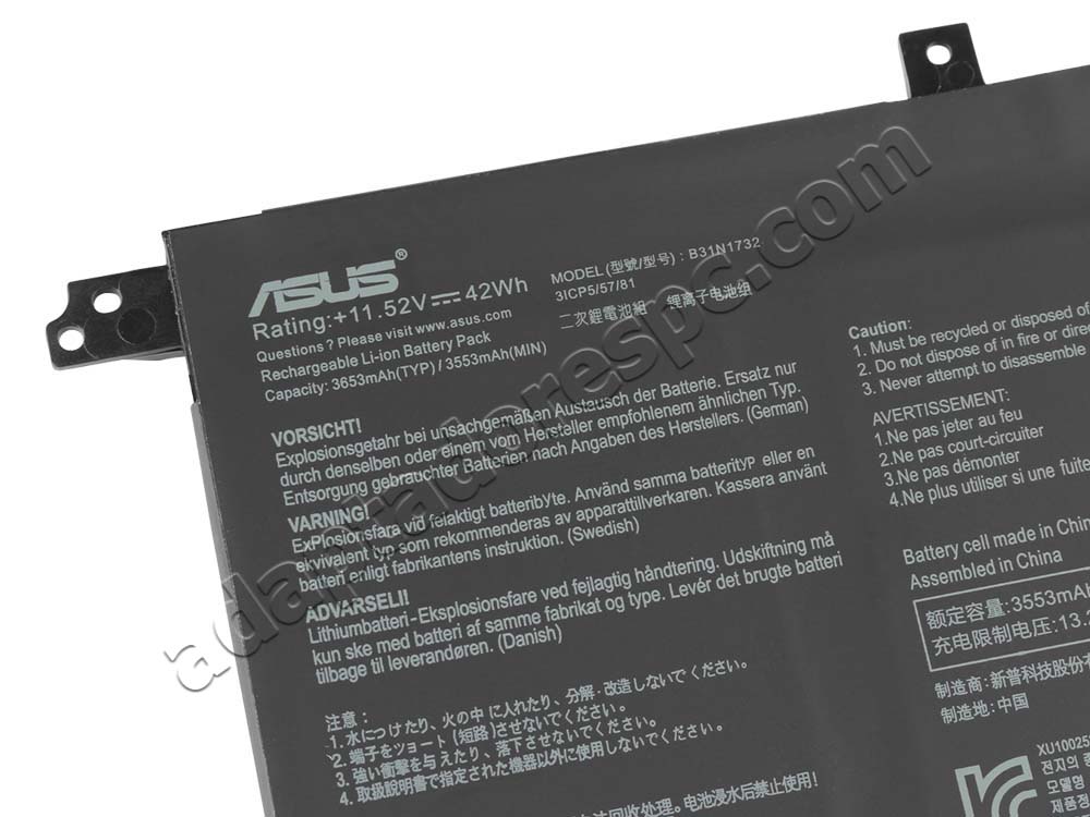 Original Bateria Asus X571GT RX571GT A571GD 3653mAh 42Wh 3 Células