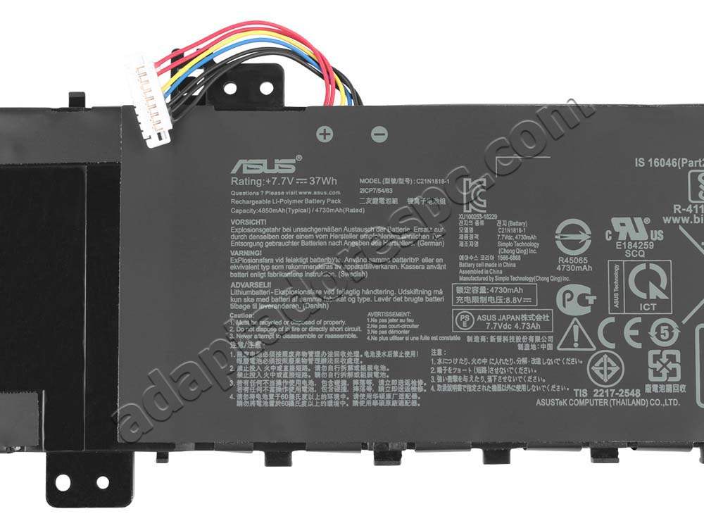 Original Bateria Asus C21N1818-1 4805mAh 37Wh