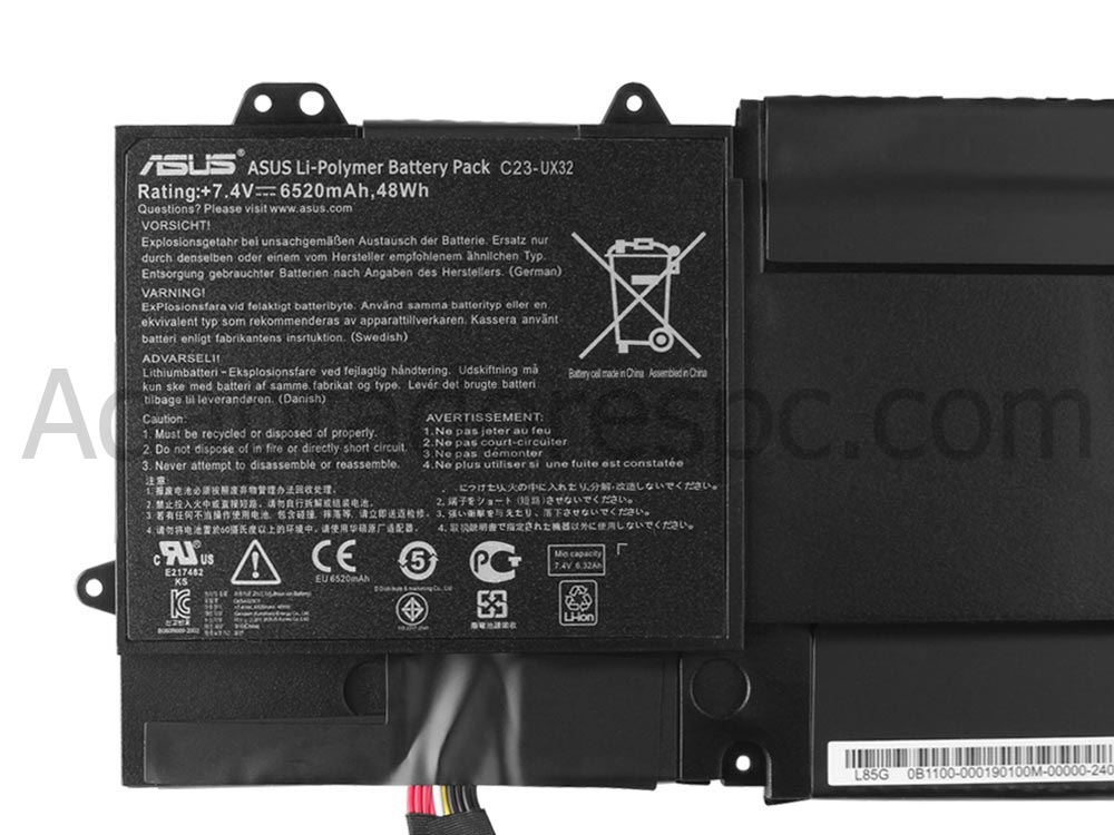 6520mAh Asus C23-UX32 Zenbook Prime Original Bateria