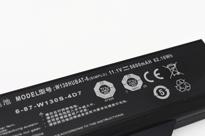 5600mAh 62.16Wh Bateria Clevo 6-87-W130S-4D7