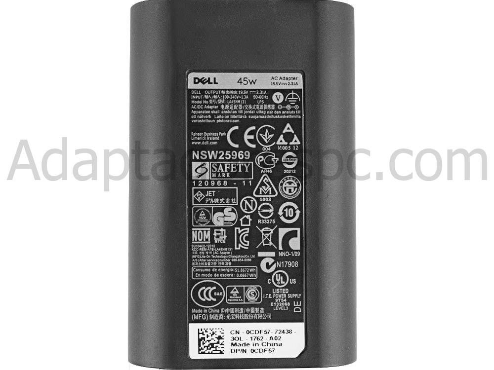 45W Dell Inspiron 15 3555 P47F Original Adaptador AC Carregador