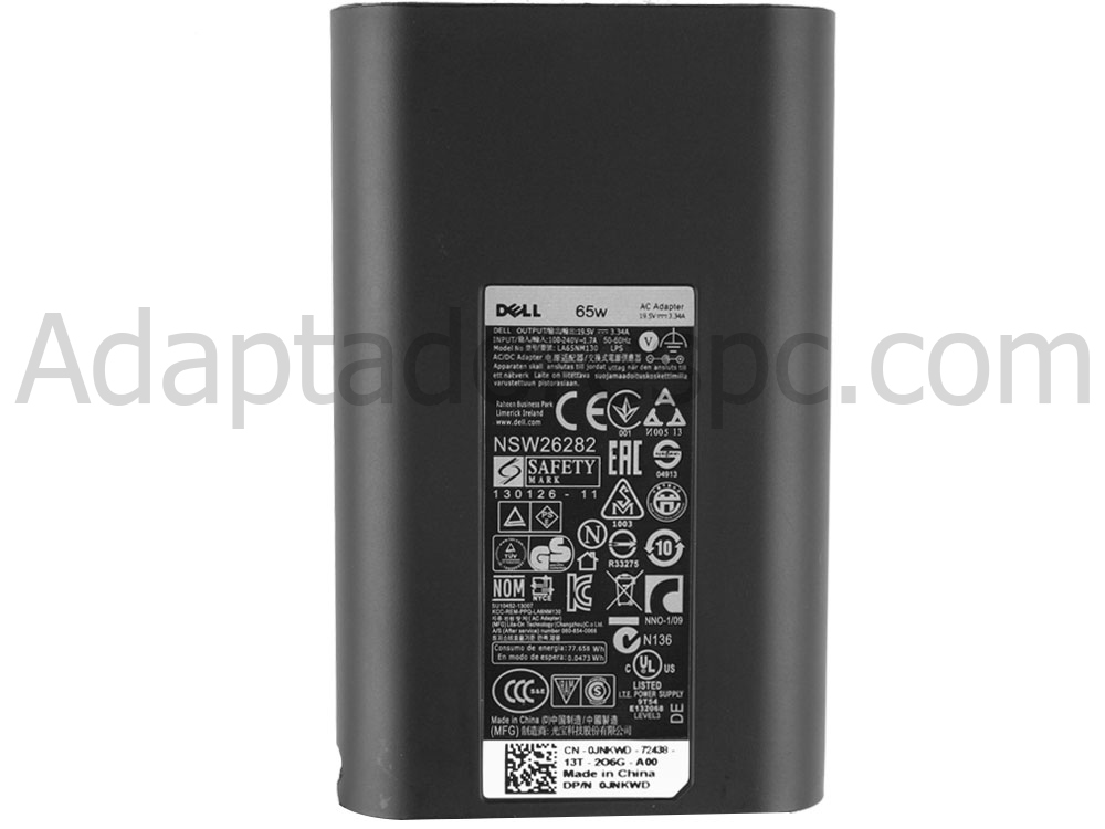 Original 65W Adaptador AC Carregador Dell LA65NM130 HA65NM130