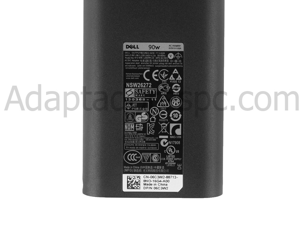 Original 90W Adaptador AC Carregador Dell P21G P21G001