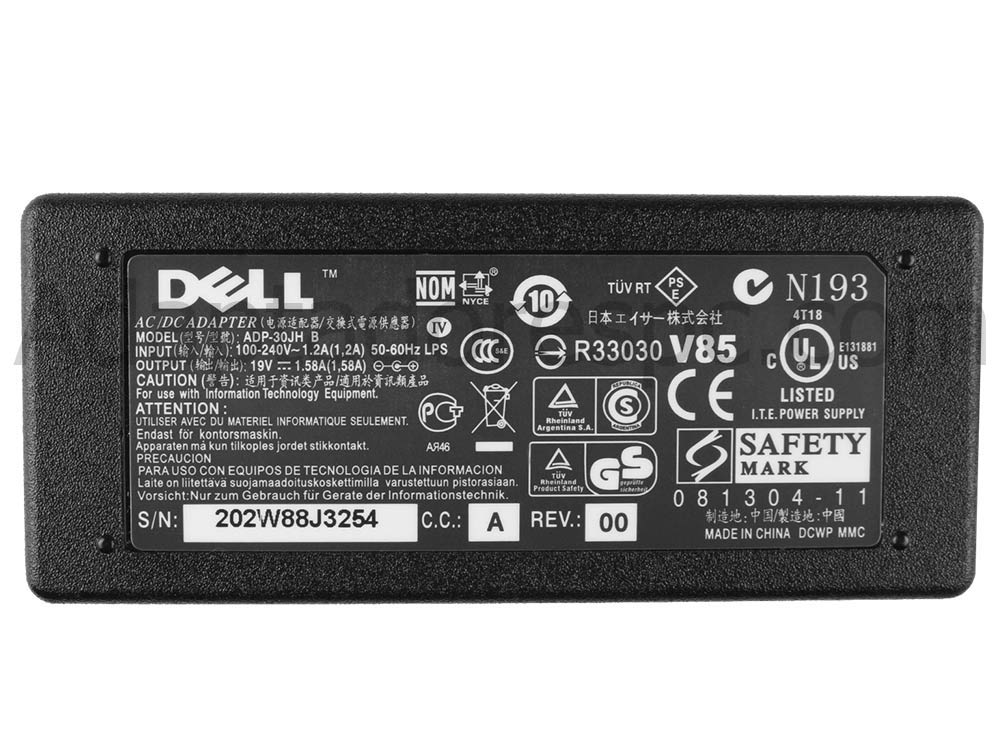 30W Dell WA-30B19K Original Adaptador AC Carregador