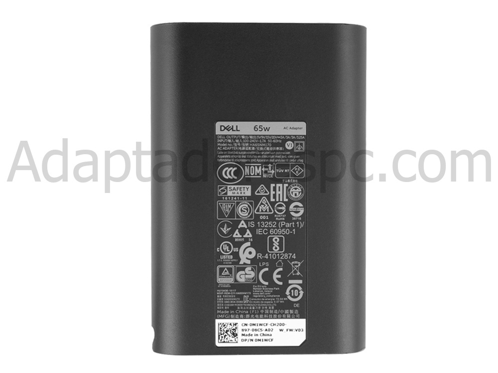 65W USB-C Adaptador Carregador Dell XPS 13 9360-4438