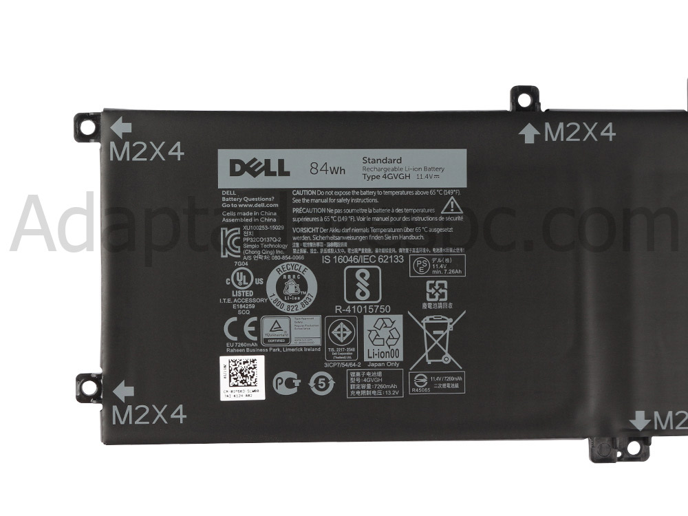 Original Bateria Dell Precision 5510 P56F P56F001 84Wh 7600mAh