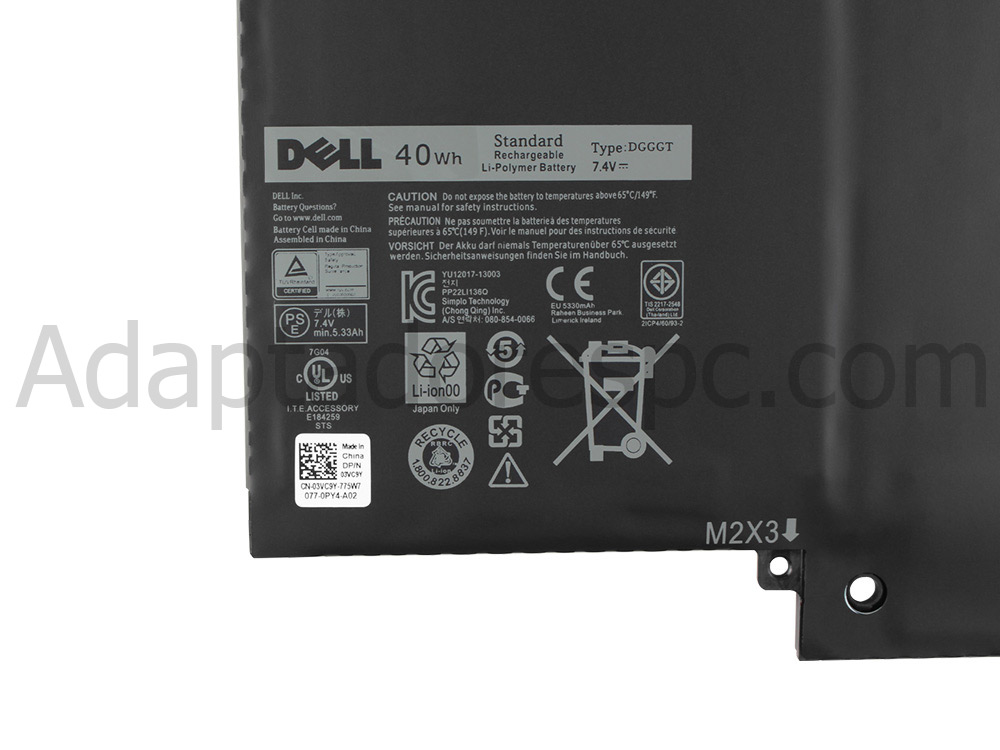 5400mAh 40Wh Bateria Dell XPS 11D-1508T