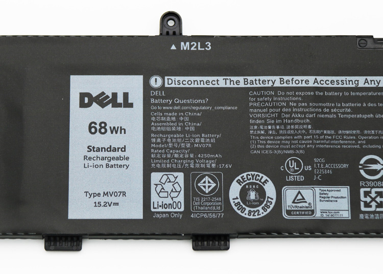 Original 4255mAh 68Wh Bateria Dell 72WGV MV07Rl W5W19