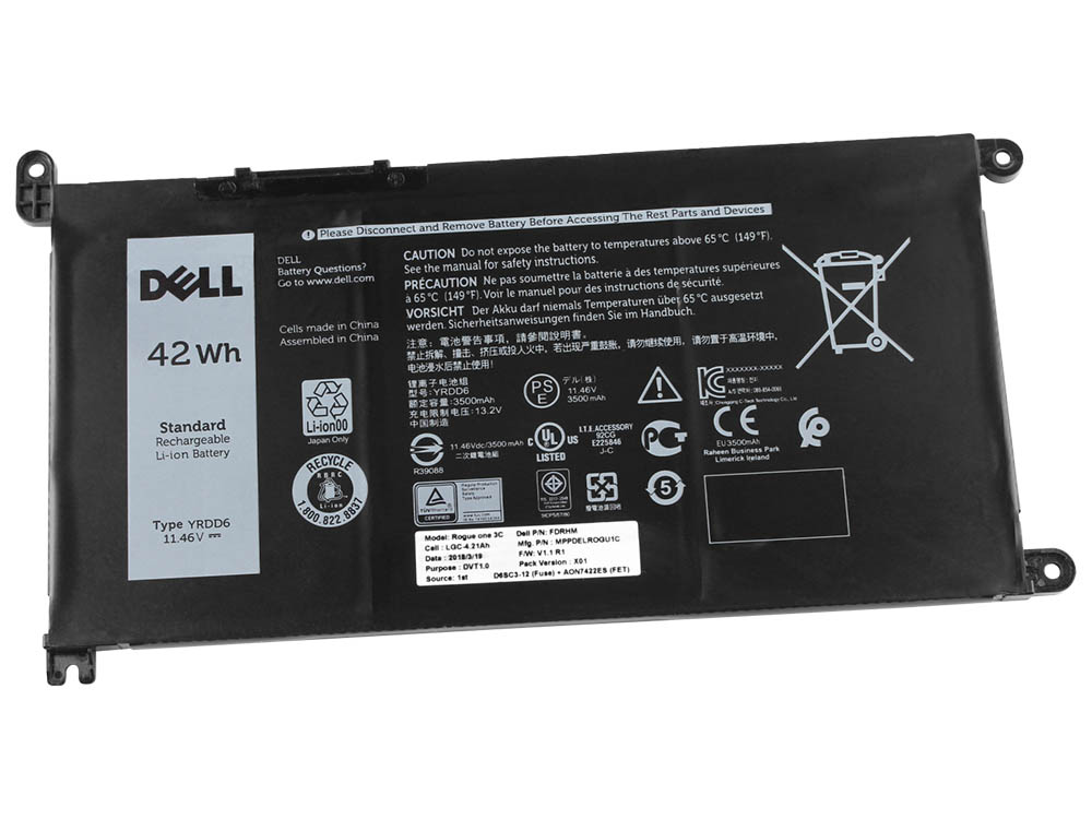 Original 3500mAh 42Wh Bateria Dell Inspiron 14 5481 P93G001