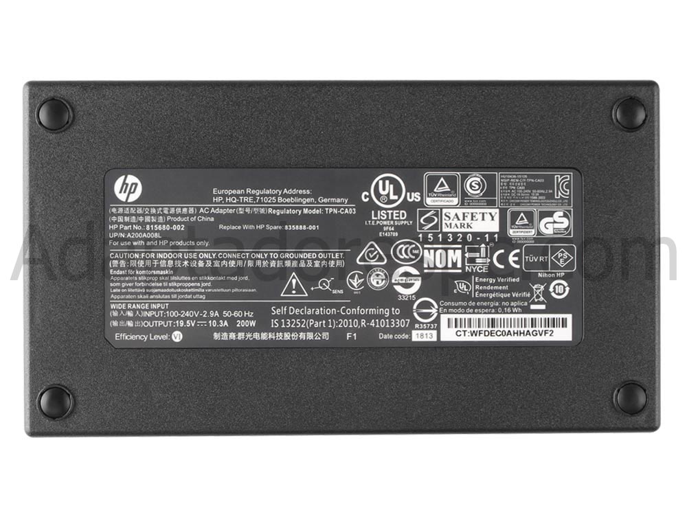 Original 200W HP L00818-850 AC Adaptador Carregador