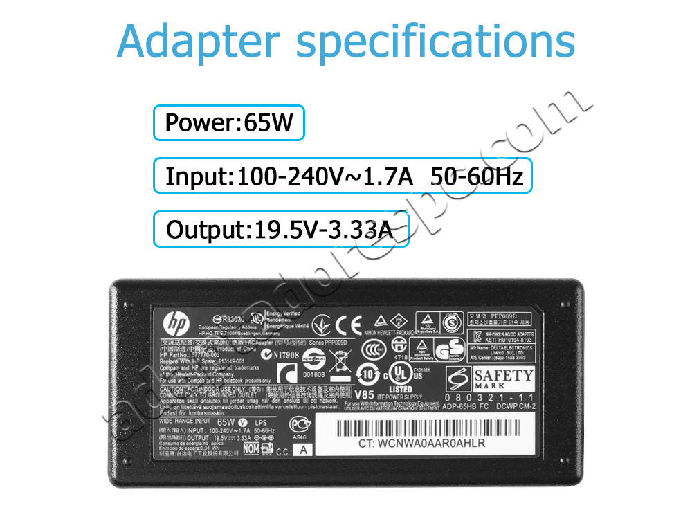 Original 65W Adaptador AC Carregador HP 14-ab003tx 14-ab053tx 14-ab151la