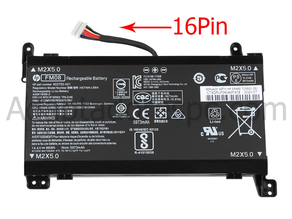 Original Bateria HP Omen 17-an006nk 17-an008nm 17-an023ng 5973mAh 86Wh