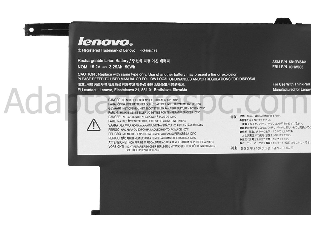 50Whr Bateria Lenovo SB10F46441 00HW003