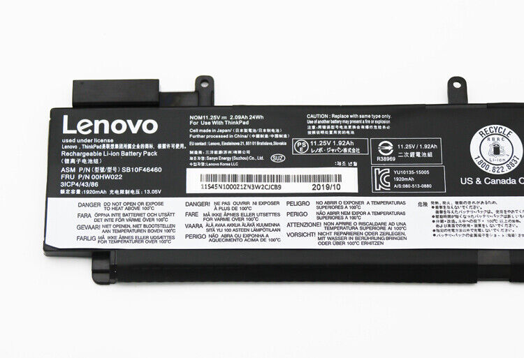 Original 1920mAh 24Wh Bateria Lenovo ThinkPad T460s