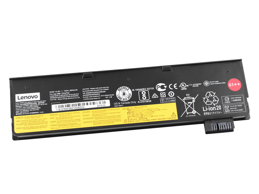 Original 6600mAh 72Wh Bateria Lenovo ThinkPad T470 20HE