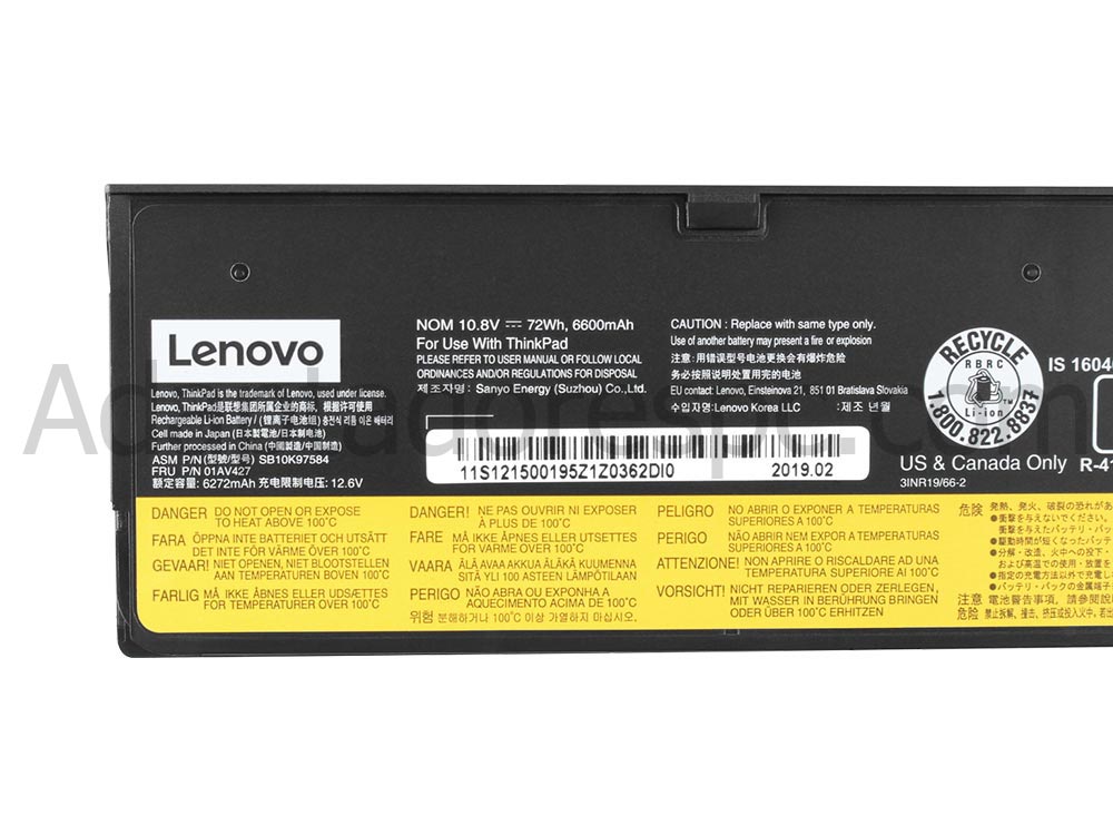 Original 6600mAh 72Wh Bateria Lenovo ThinkPad T470 20HE