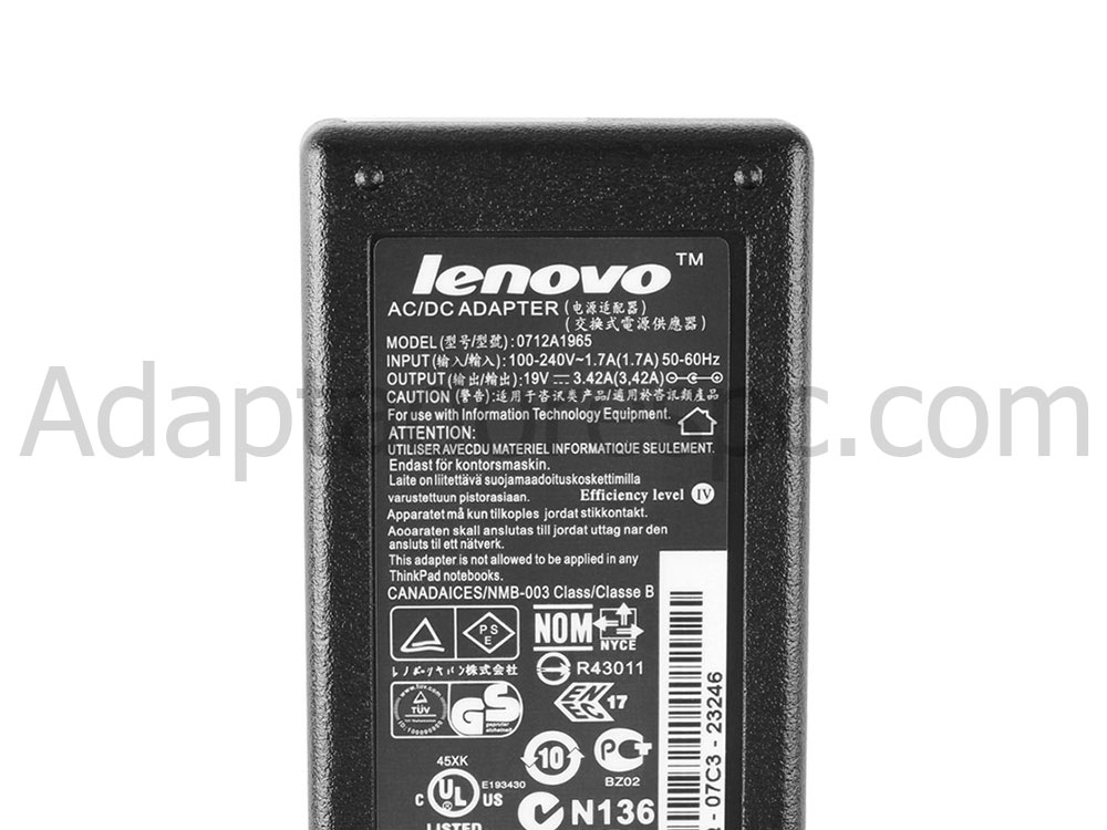 Original 65W Lenovo ThinkCentre M72e 3264-A1U AC Adaptador Carregador