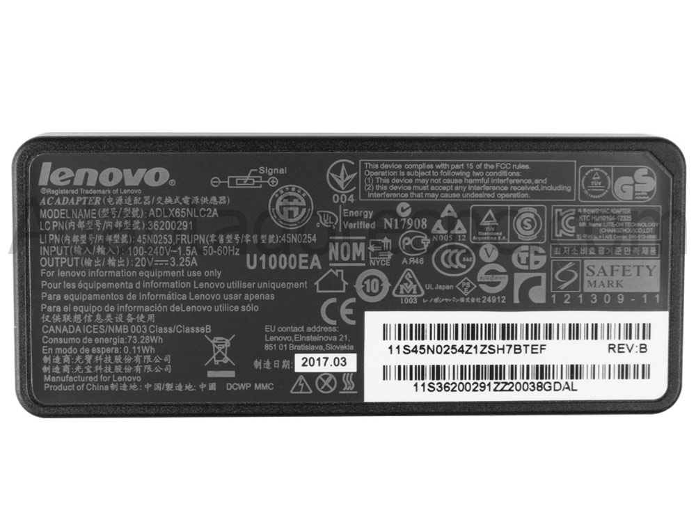 Original 65W AC Adaptador Carregador Lenovo ThinkPad T430 2345 + Cabo