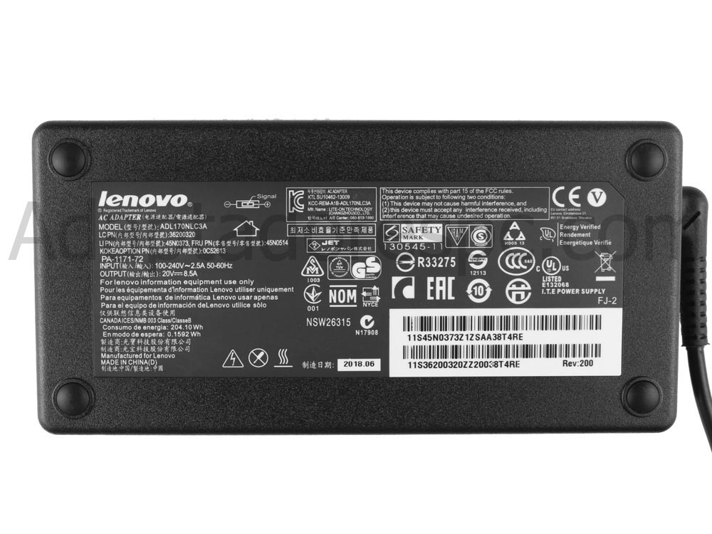 Original 170W Lenovo Liteon ADL170SLC3A AC Adaptador Carregador