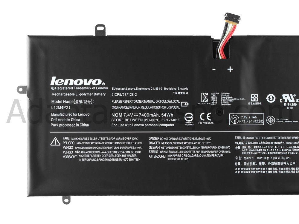 54Whr Lenovo 121500156 L12M4P21 Original Bateria