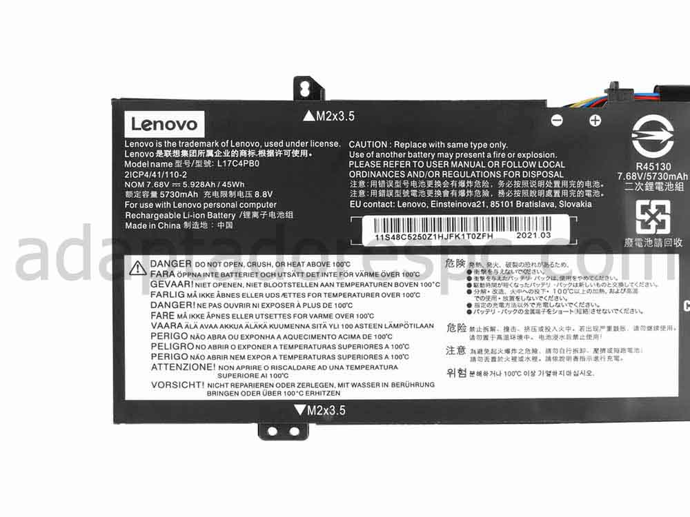 Original 5928mAh 45Wh Lenovo L17C4PB0 Bateria