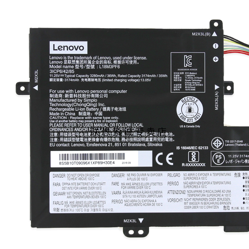 Original 3320mAh 36Wh Bateria Lenovo 5B10T09094 5B10T09095