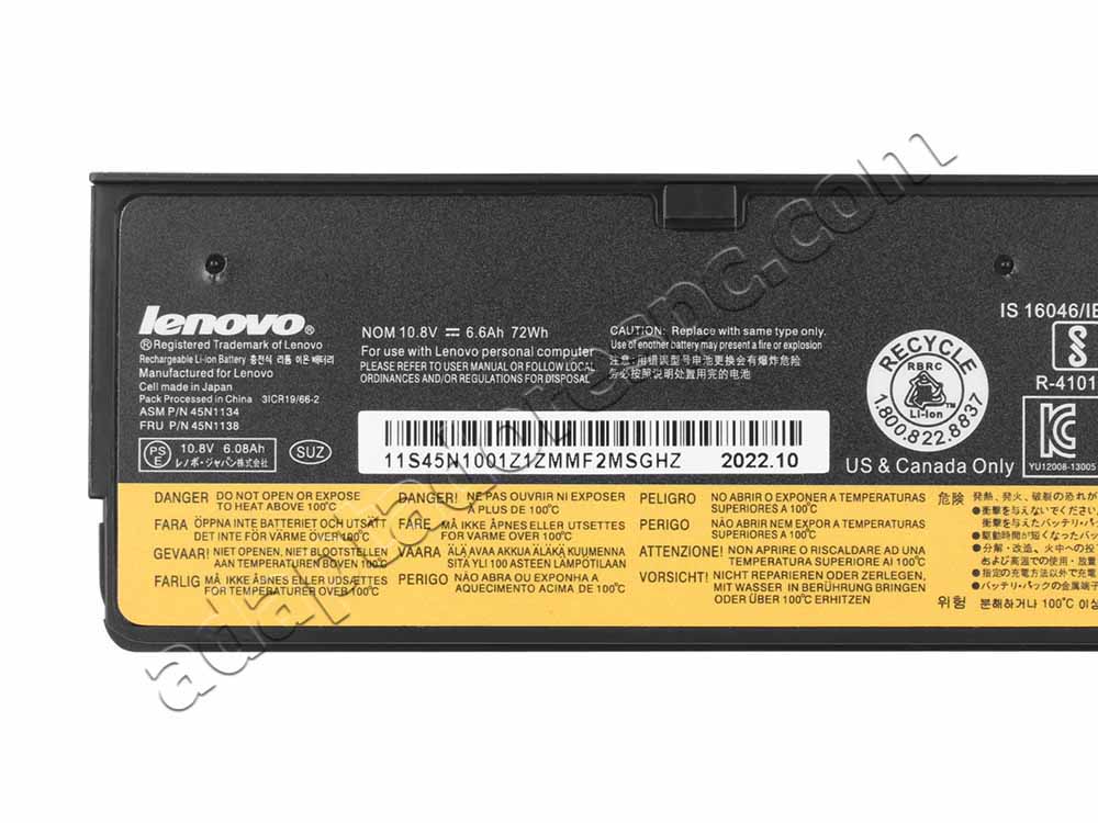 Original Bateria Lenovo ThinkPad T460 20FNA026CD 6600mAh 72Wh